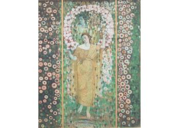 Composizione floreale con figura femminile Composizione floreale con figura femminile